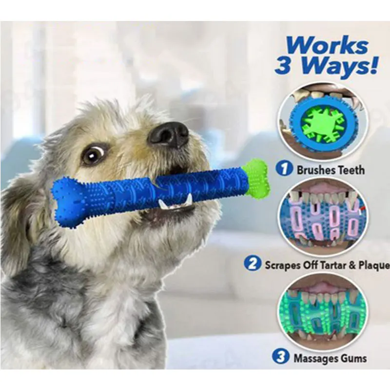 

Dog Chew Toothbrush Pet Molar Tooth Cleaning Brushing Stick Doggy Puppy Dental Care Pet Self-Brushing Toothbrush Dropshipping