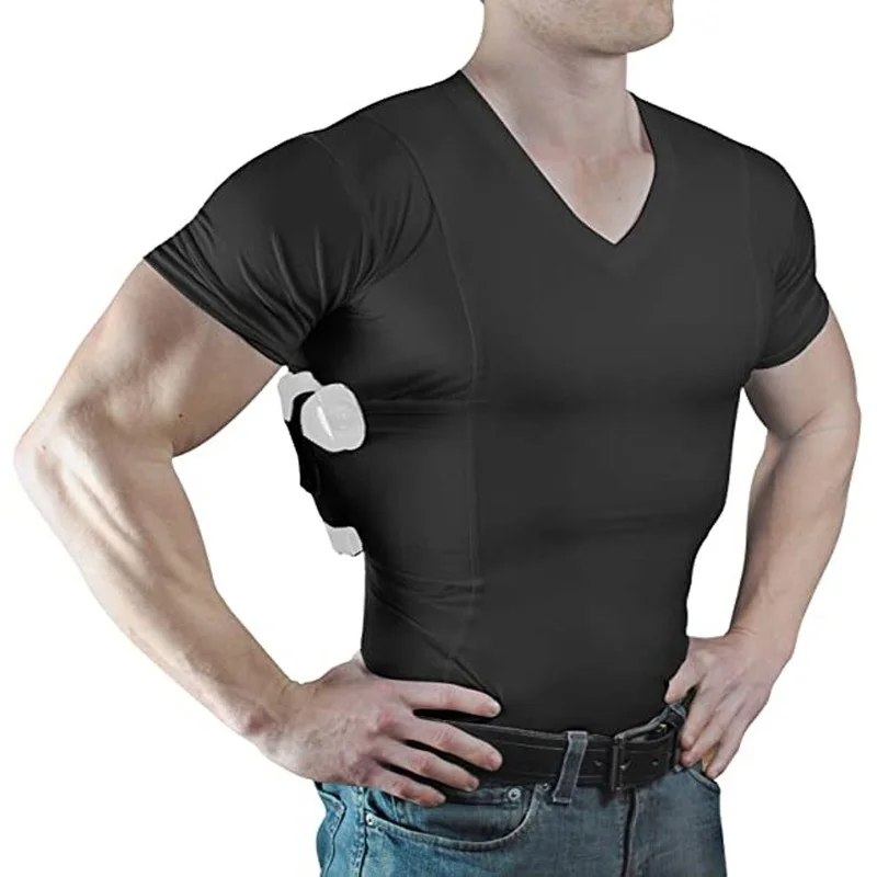 

2023 Men Women Invisible Carry Tactical Clothes Concealed Carry T-Shirt Pistol Holster Tactical Short Sleeve Shirt Gun Holster