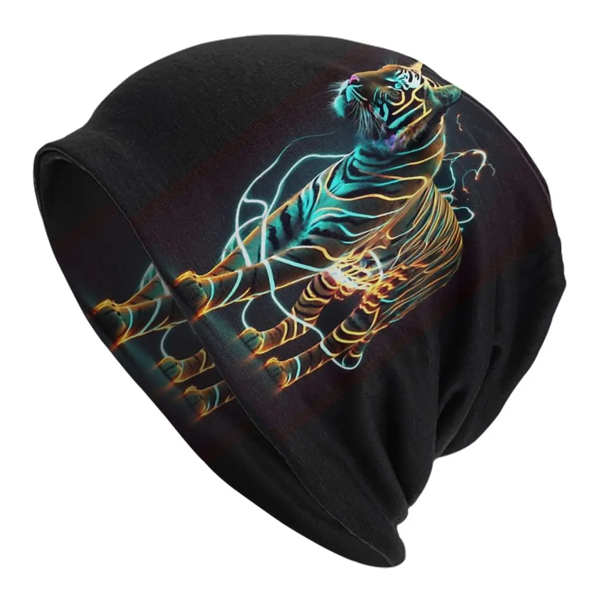 

Dynamic Super Tiger Bonnet Homme Autumn Spring Thin Hat Forest Animal Skullies Beanies Caps For Men Women Creative Fabric Hats