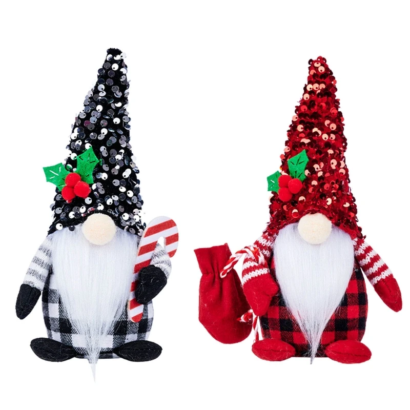 Рождественский гном блестки шапка с бусинами эльф карликовое украшение