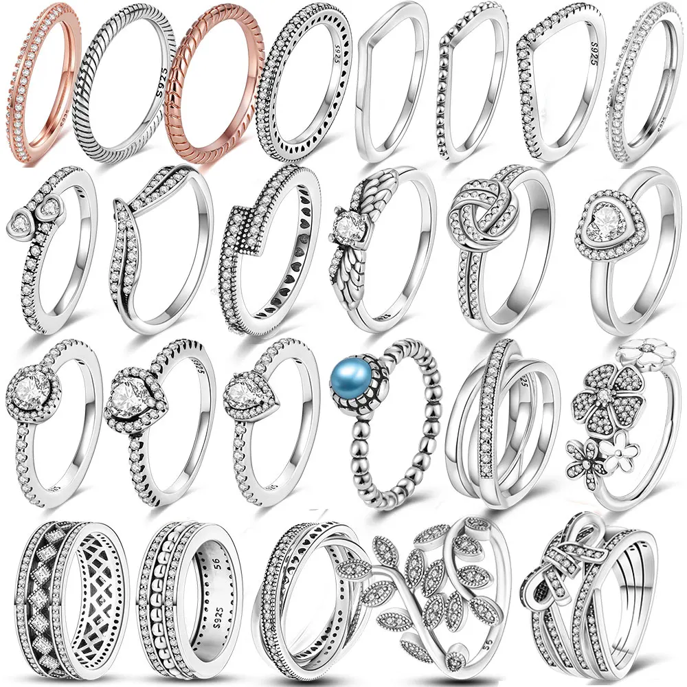 

Обручальные кольца из серебра 925 пробы с тройным составным сердцем из циркония, кольцо на палец для женщин, обручальное кольцо для невесты, п...