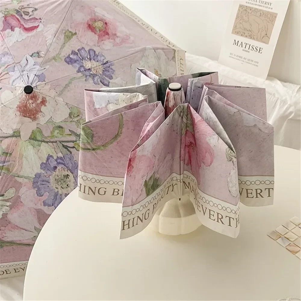 Зонт с цветком для рисования автоматический складной зонт защитой от