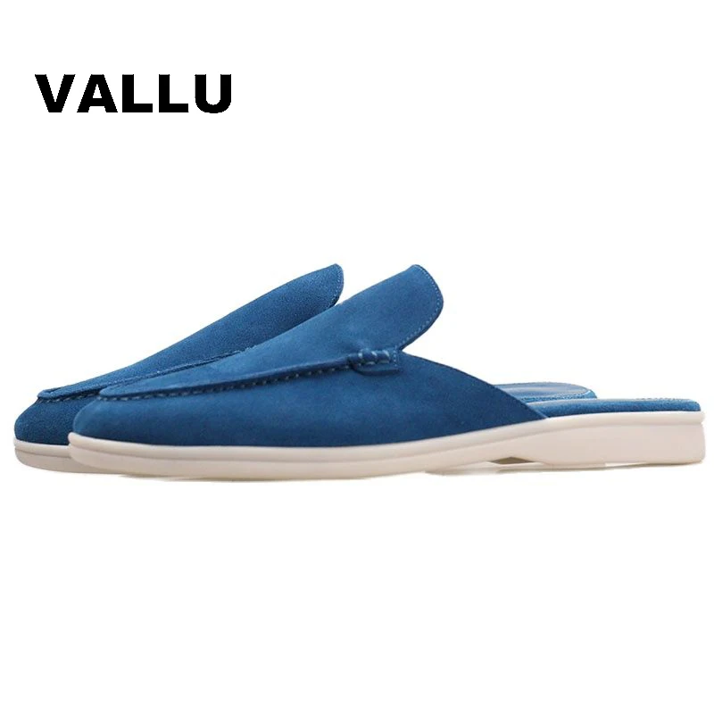 

High Quality 2022 Summer White Bottom Leather Men Slippers Muller Sandals Flat Men's Shoes