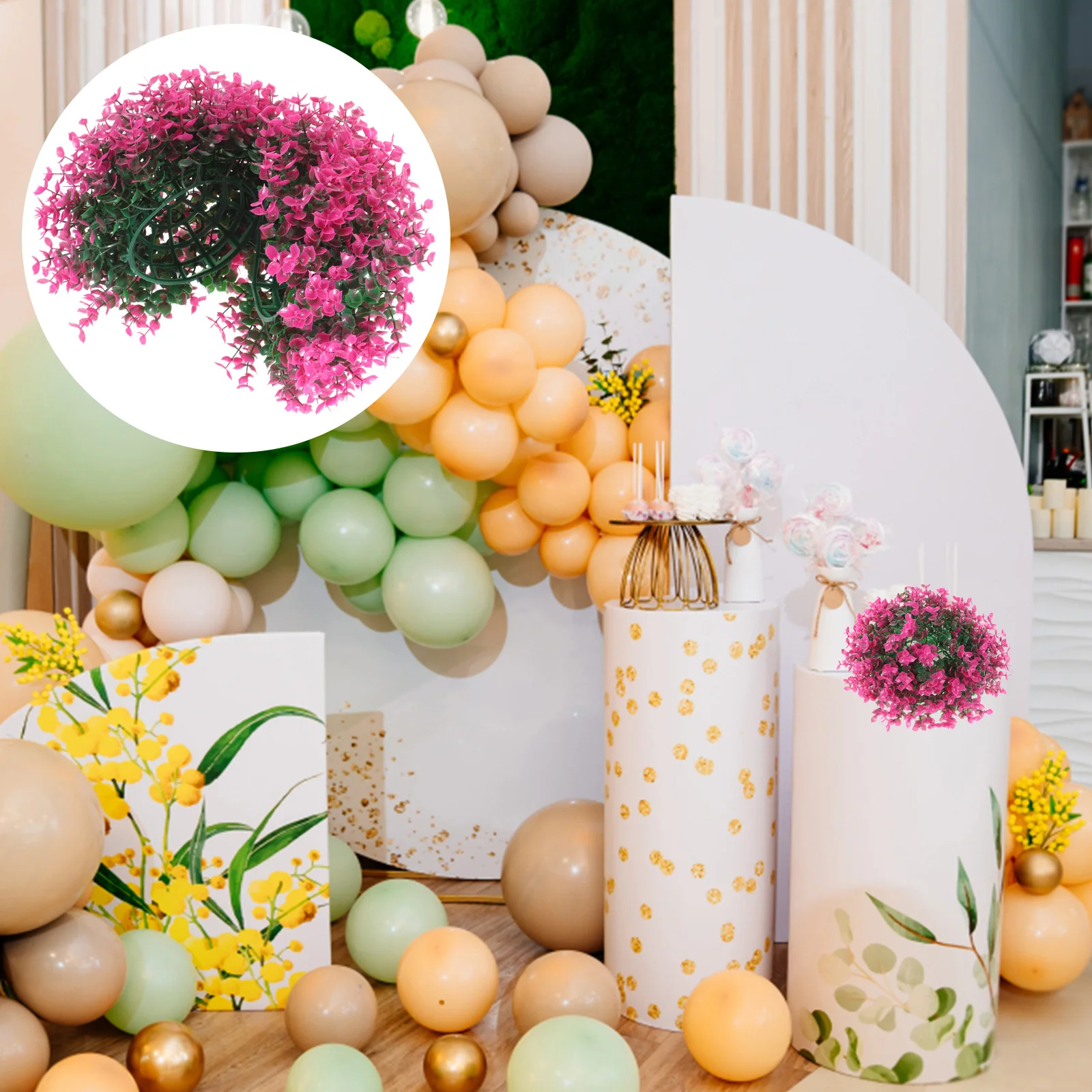 

Fake Grass Artificial Fake Decor Outdoors Balls Pendants DIY Topiary Plastic Plastic Plants Hanging Decorative