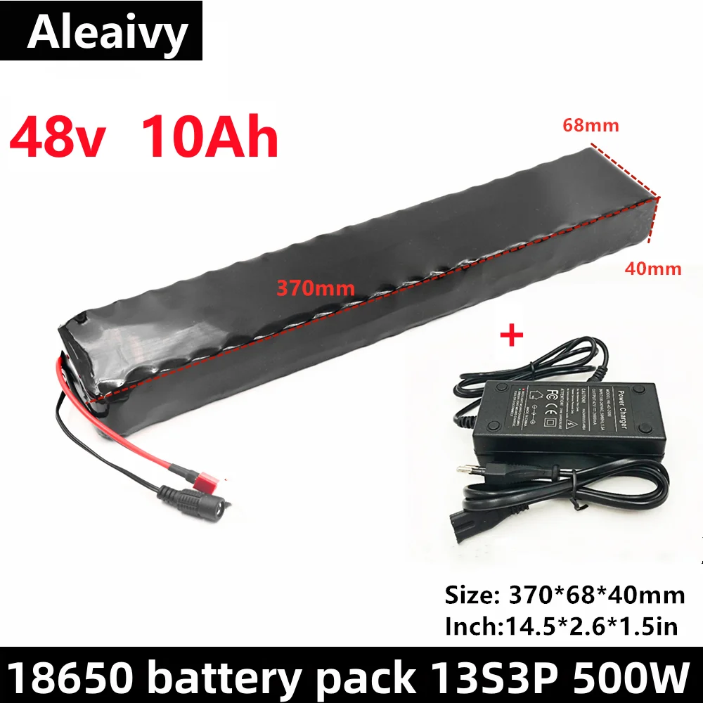 

18650 аккумуляторная батарея 48 В 13S3P 10 Ач 500 Вт литий-ионная батарея подходит для электрического велосипеда скутера с 20A BMS + зарядное устройство