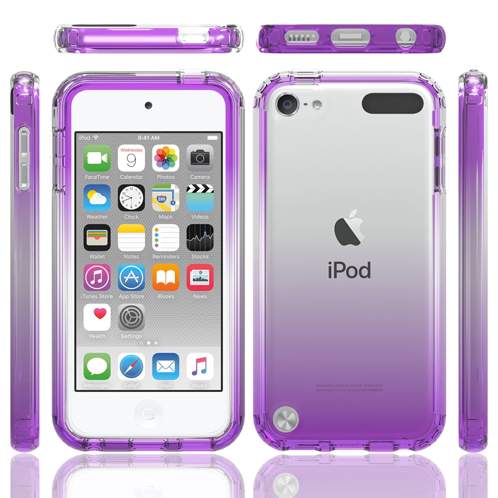 

New Style For iPod Touch 7 6 5 Crystal Case Gradient Floral Back Panel Coque iPhone 14 Max Case iPhone 13 Pro Max 12 Mini SE Bum