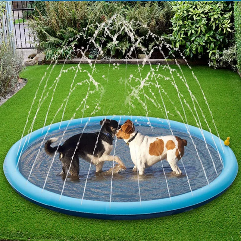 170*170cm Summer Pet Swimming Pool Inflatable Water Sprinkle