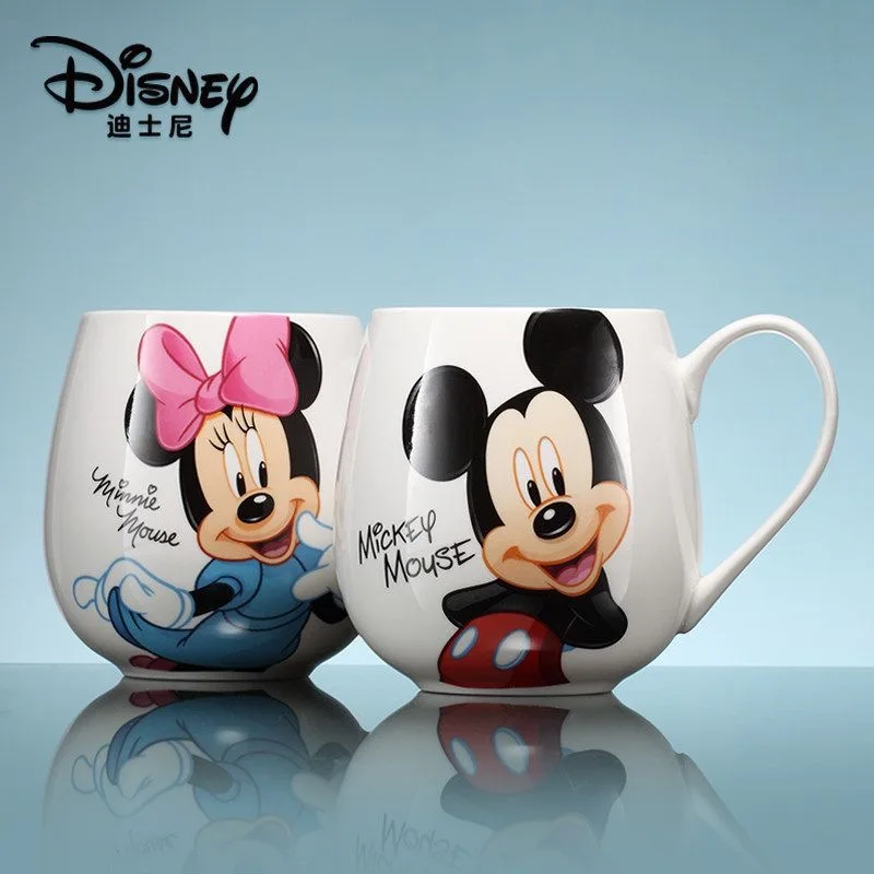 Disney  430ML Cartoon  Mickey Mouse Straight drink cup Minnie Goofy Ceramic Cups Milk Handle Coffee Mug