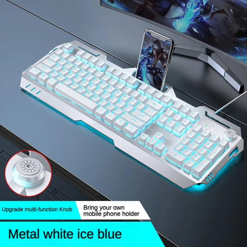 EWEADN GX810 Проводная металлическая клавиатура RGB механические ощущения