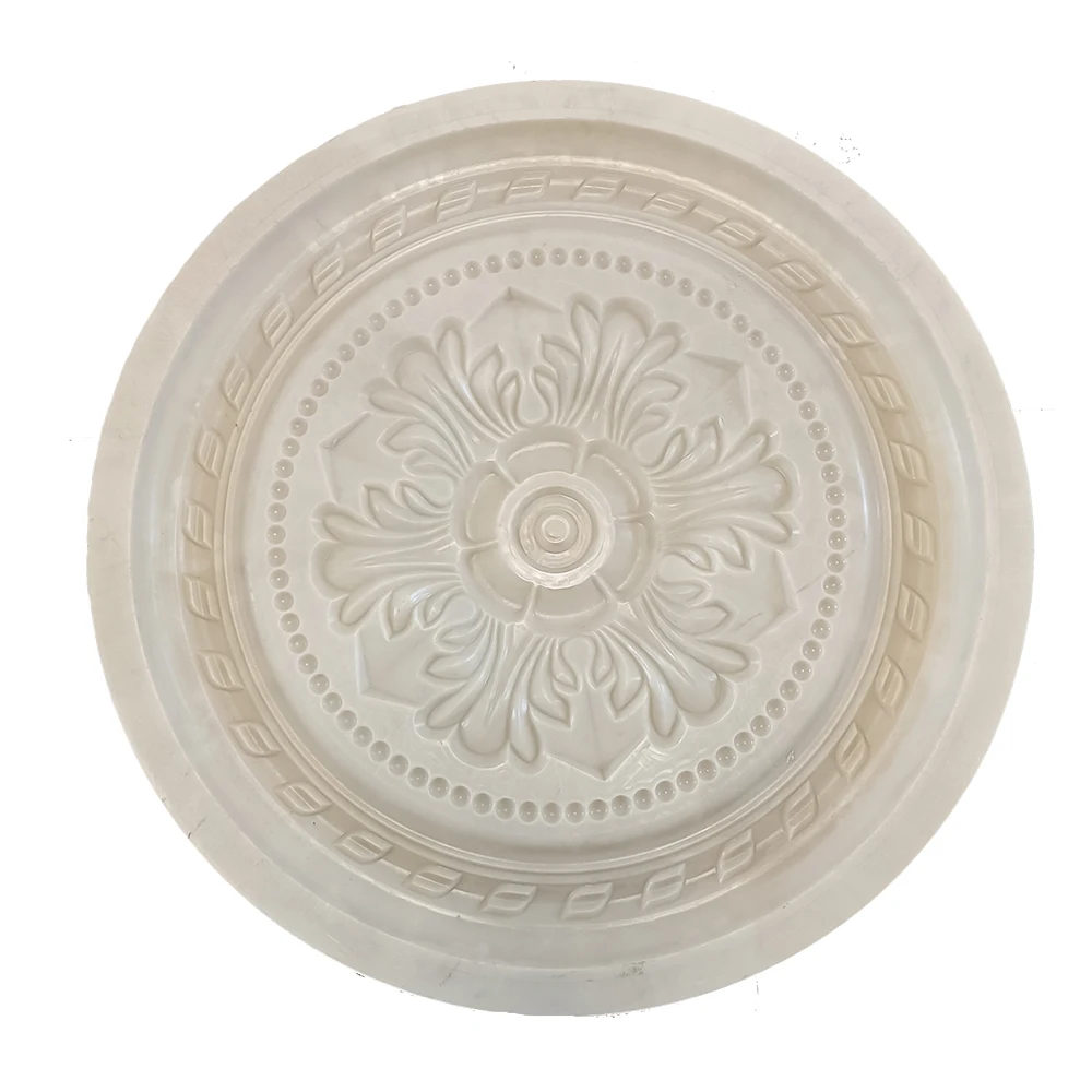 French PU lamp panel round ceiling mold shape decoration European style imitation plaster chandelier base lamp pool disc mold