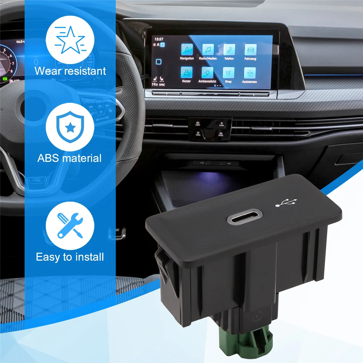 Автомобильный USB AUX CarPlay MDI AMI установочный штекер жгут для VW Golf 7 5G0 035 222 F 5QD 726 E 3GD/