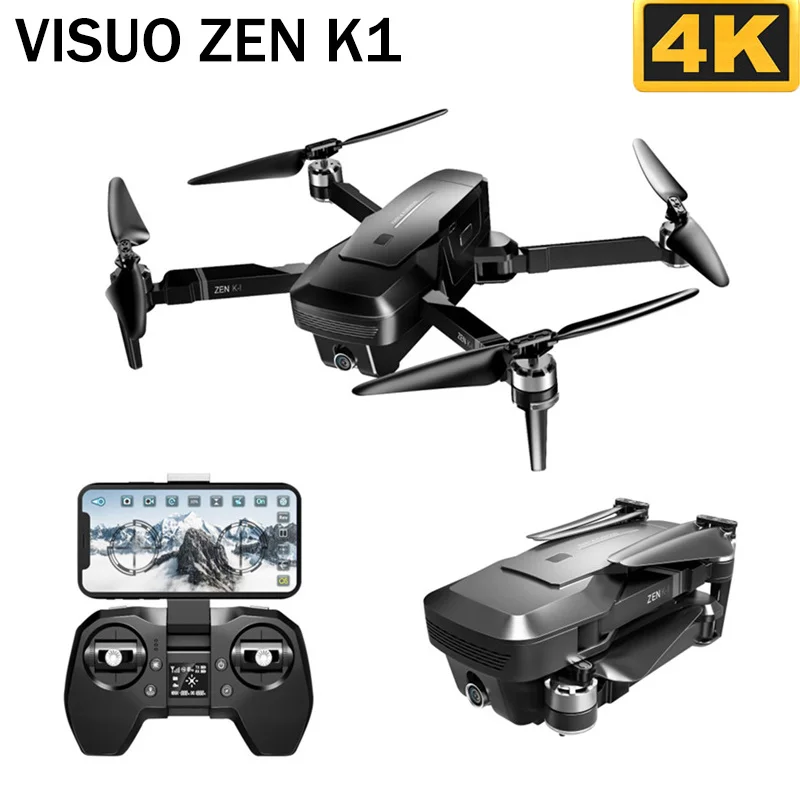 

Visuo Zen K1 Gps Rc Дрон с 50-кратным увеличением 4k широкоугольная Hd Двойная камера 5g Wifi Fpv бесщеточный двигатель полета 28 минут Дрон Vs F11
