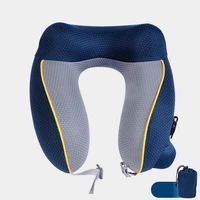 press inflatable u shaped pillow outdoor travel aircraft neck pillow folding seat cushion travel headrest