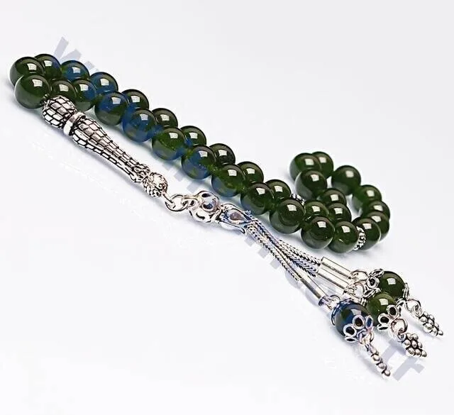 IQRAH Jade Stone Rosary (925 STERLING SILVER)