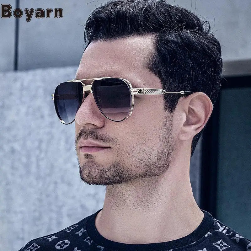 European And American Retro Double Beam Sunglasses Men's Steampunk Sunscreen Toad Sunglasses Cross Border Wholesale Sunglasses