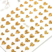 1pc 3d nails art stickers gold heart love self adhesive slider letters decorations stars decals manicure bear accessories