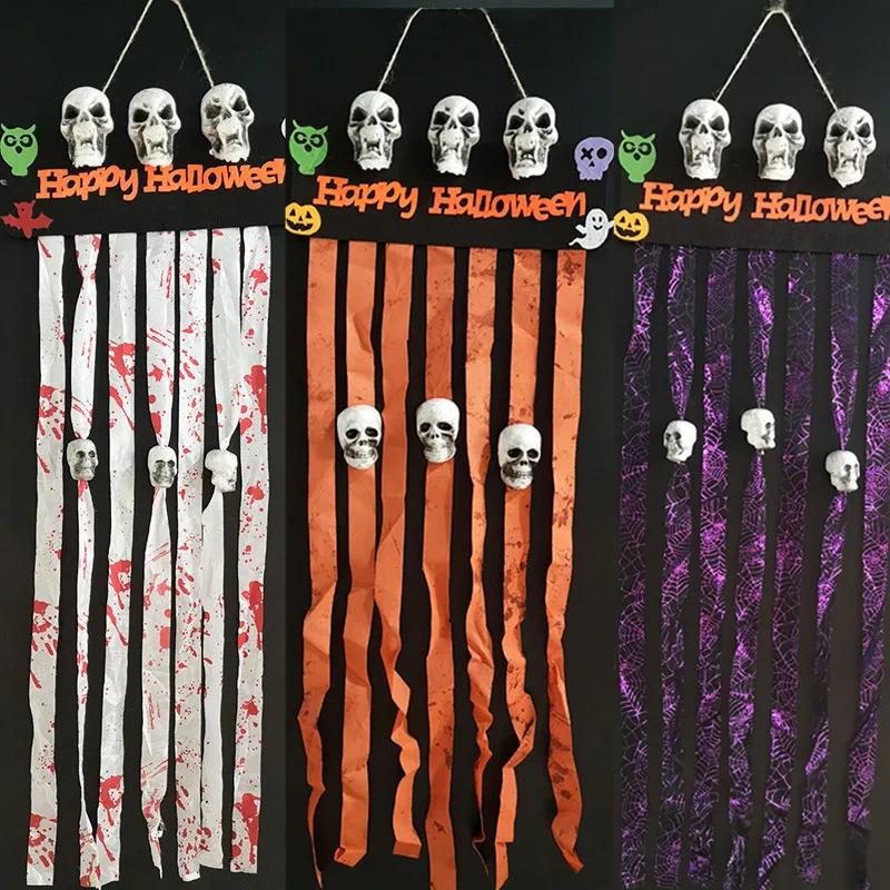 

Halloween Products Ghost Festival Bar KTV Scene Layout Decoration Props Skull Door Curtain Pendant Festival Party Decoration