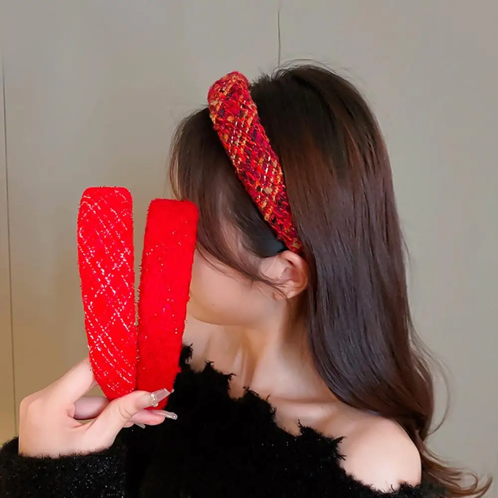 

Women Velvet Headband Solid Colors Wide Hair Hoops Fashion Black Red Hair Bands Head Bezel Headdress Hair Accessories for Girls
