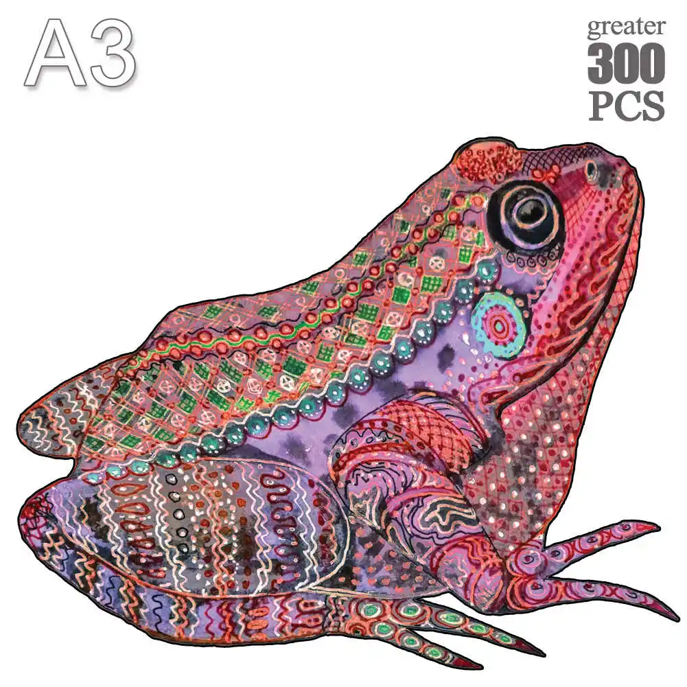 

2022 уникальные деревянные пазлы с животными, подарки для взрослых и детей на день рождения, пазл-лягушка, Детские Семейные игры, игрушки, дере...