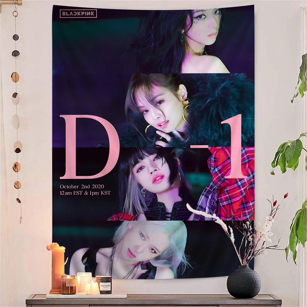 B-BLACK-p-pink Kpop 45*45cm Cushion Cover Pillow Decor Pillowcase Home For Couch