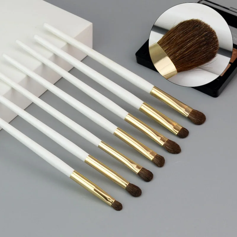 

7pcs/set White Color Eye Makeup Brush Set High Quality Blending Eyebrow Complete Eye Shadow Professional Makeup Brushes
