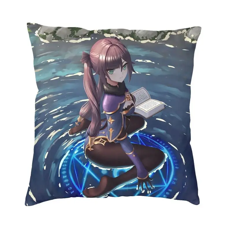 

Genshin Impact Square Pillowcover Home Decorative Adventure Comics Game Cushion Cover Throw Pillow for Sofa Printing