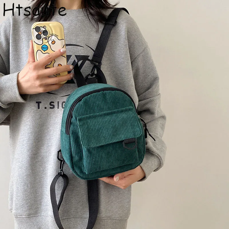 

Women Backpack Mini Corduroy Shoulder Bags Luxury Travel School Bags for Teenage Girls Female Shoulder Bag mochila hombre