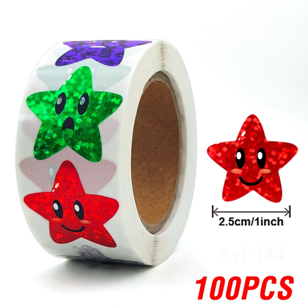 

Блестящие наклейки звезды 100-500 шт