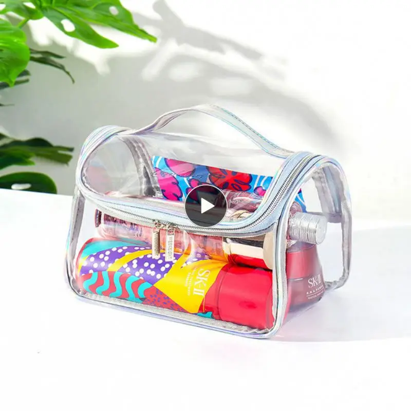 

Portable Toiletry Bag Transparent Waterproof Female Storage Make Up Bag Cases Large Capacity Cosmetic Storage Bag Outdoor Travel