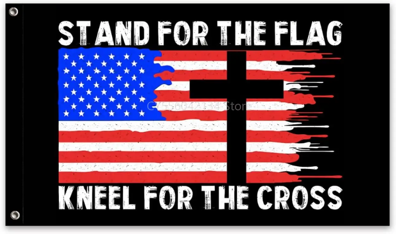 

Stand For The Flag Kneel For The Cross Outdoor Garden Flag Home Farmhouse Decor Banner House Courtyard Indoor Flags