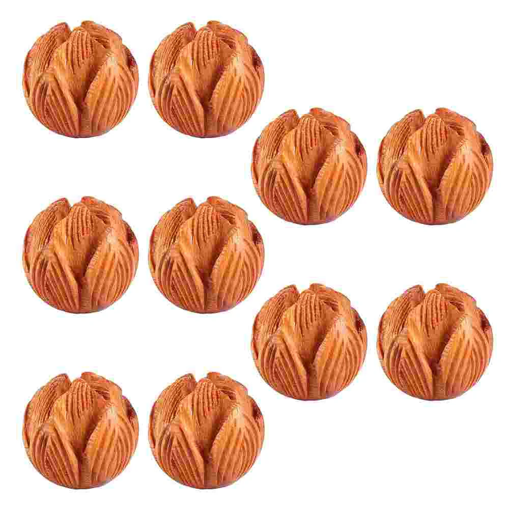 

20Pcs Lotus Shaped Wooden Beads Wood Sculpture Beads Jewelry Making Accessories