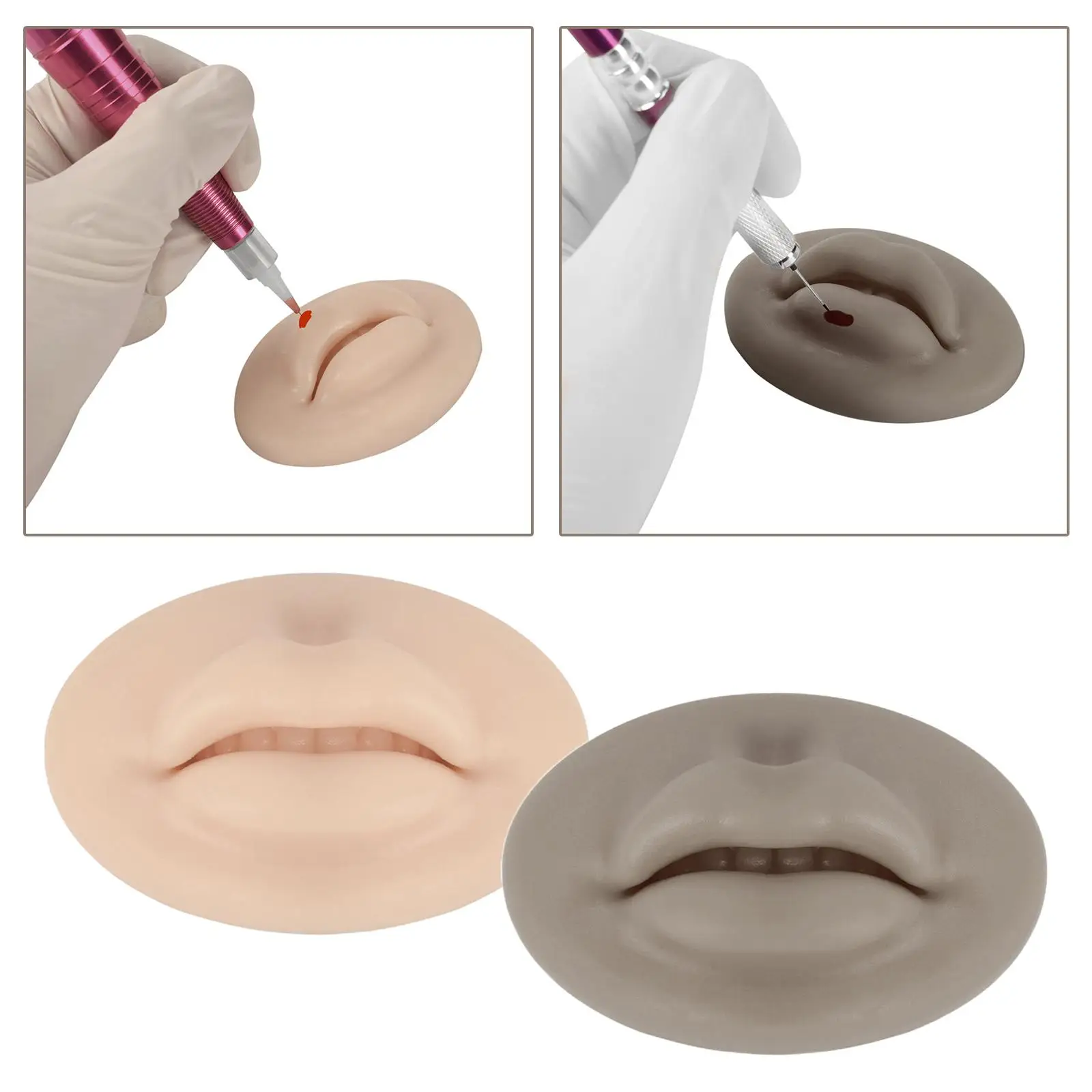 3D Lips Practice Silicone Skin Imitation Waterproof Elasticity for Makeup Artists images - 6