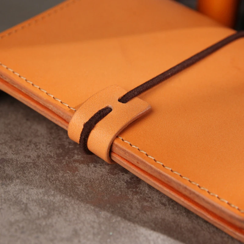 100% Genuine Leather Free Custom Name Passport Holder Vintage Vegetable Tanned Cowhide Wallets Multifunctional ID Card Holder