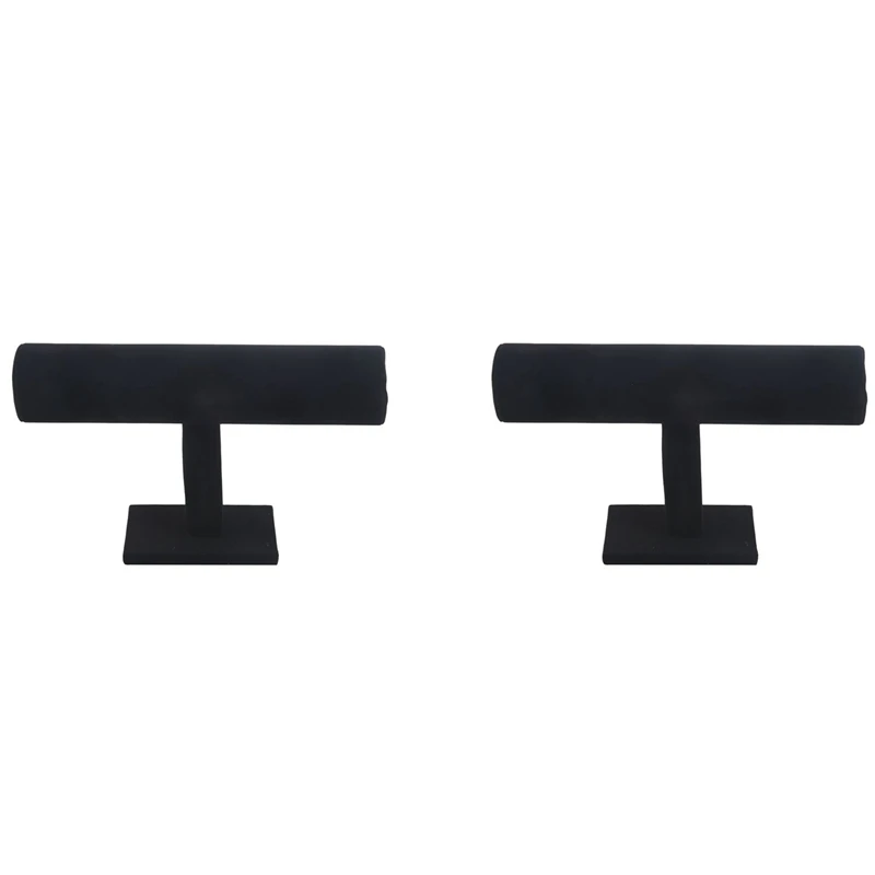 

2X Stand Bracelet Chain Bangle Watch T-Bar Rack Holder Display Jewelry Black