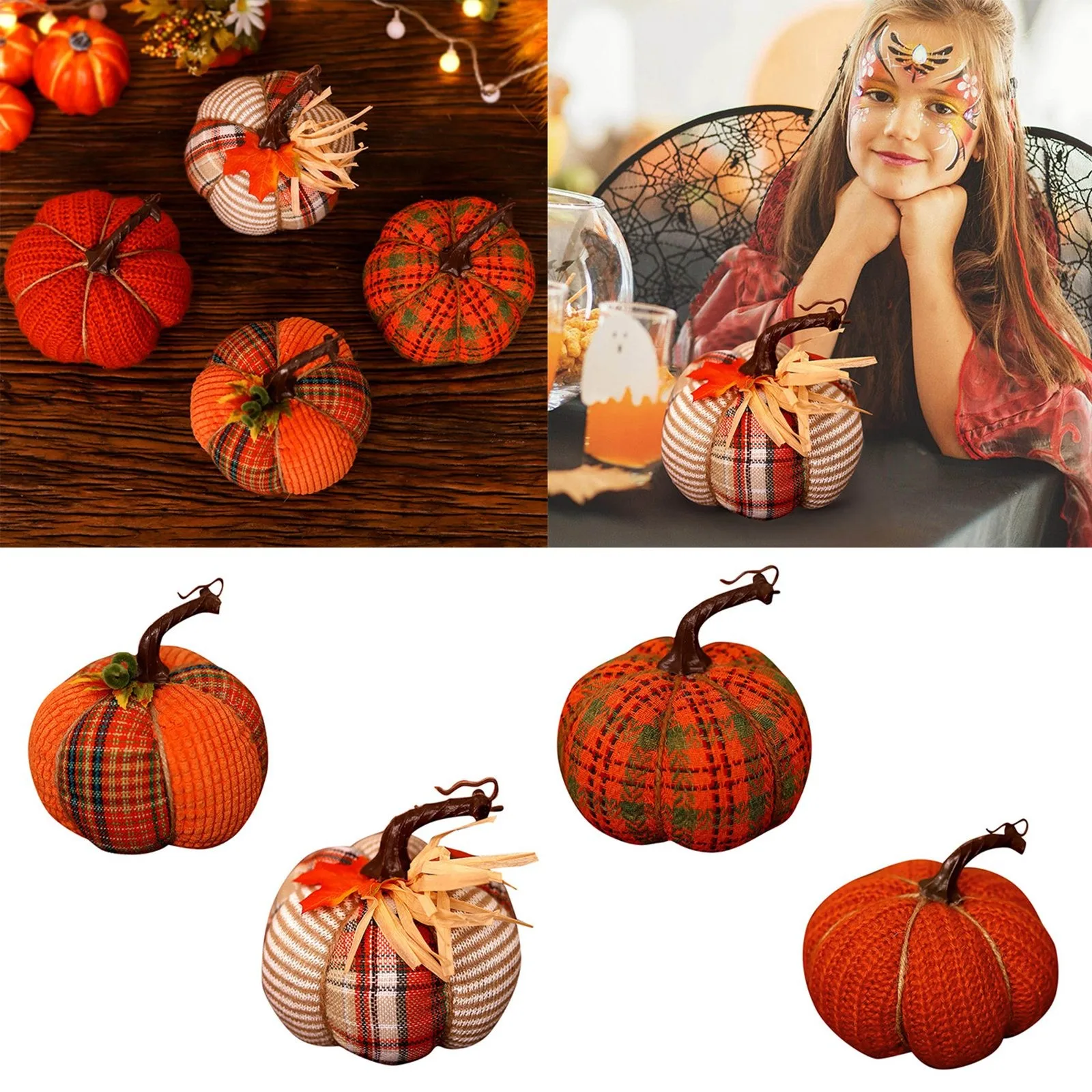 

Festival Scene Dress Up Cartoon Color Fabric Pumpkin Desktop Decoration Border Thanksgiving Desktop Decoration