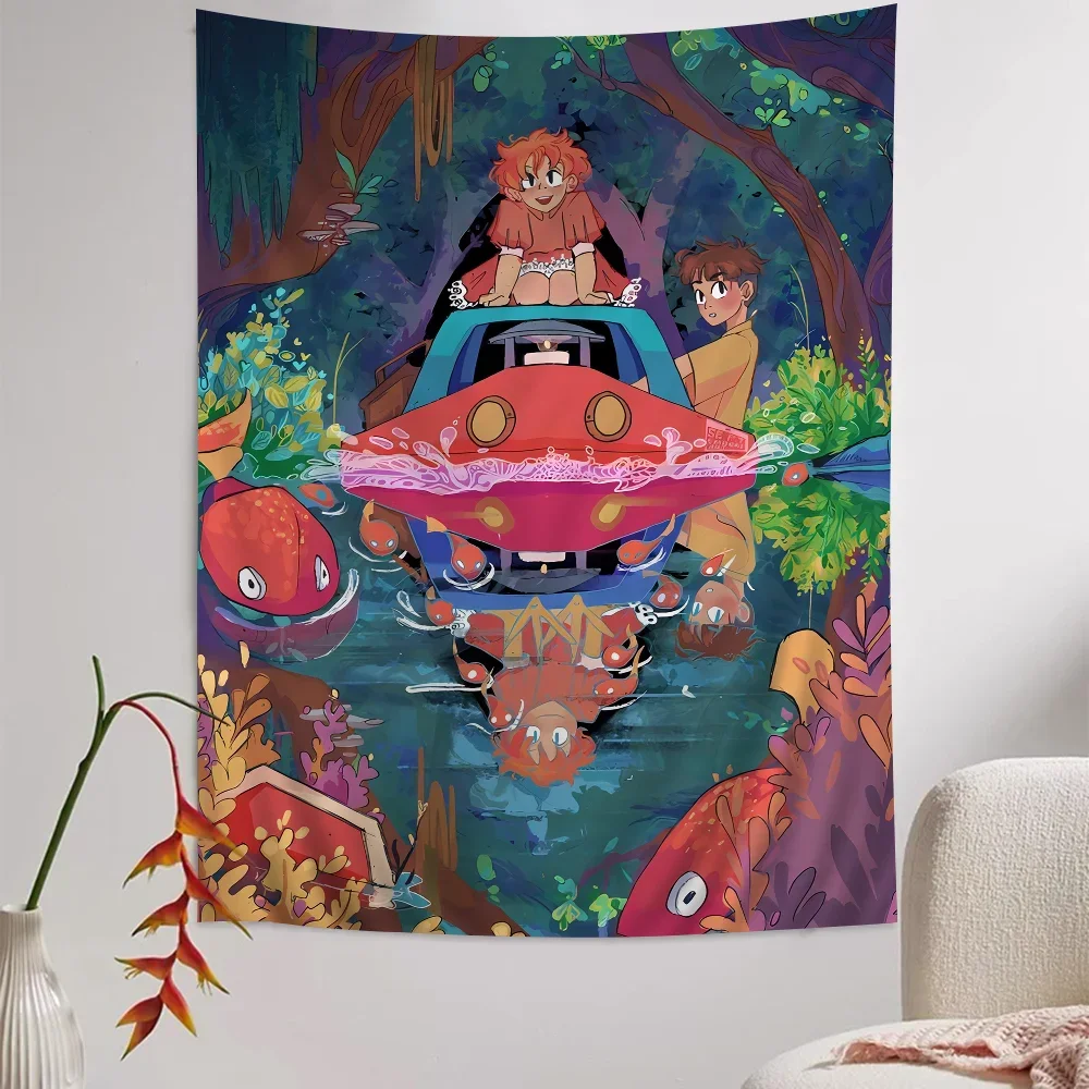Аниме P-ponyos подвесной богемный гобелен Таро хиппи настенные коврики Dorm японский