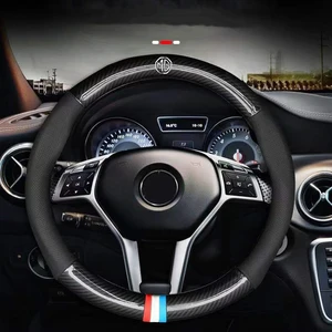 For MG ZS HS MG5 6 Car Steering Wheel Cover Breathable Anti Slip PU Leather Steering Covers Suitable 38cm Auto Decoration