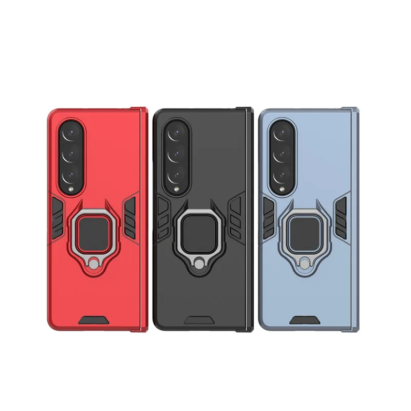 For Samsung Galaxy Z Fold4 Case Samsung Z Fold4 Cover Shockproof Hard PC Ring Stand Protective Bumper For Samsung Galaxy Z Fold4