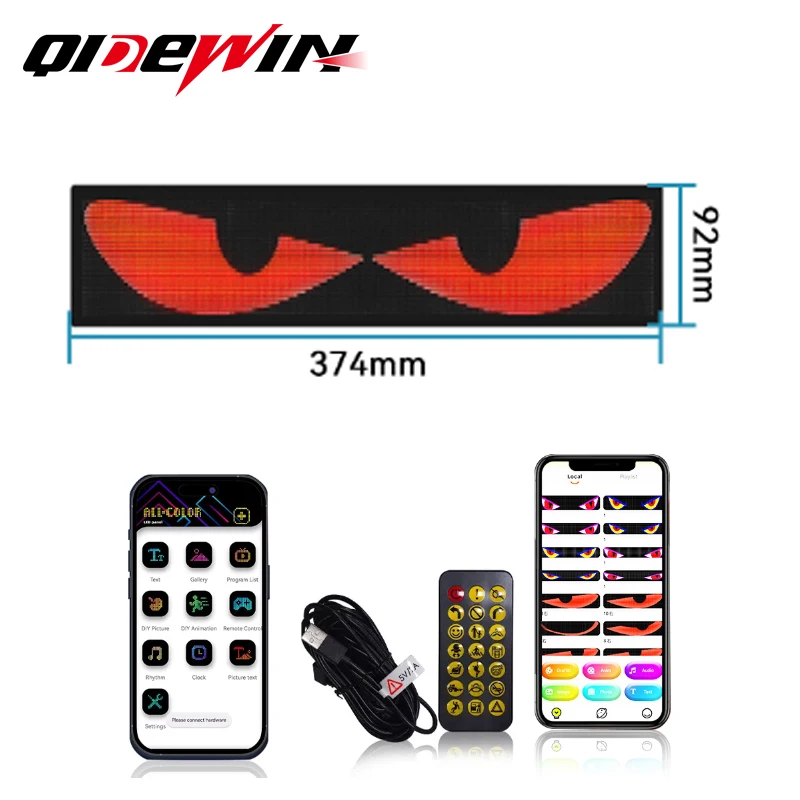 Глаза на лобовом стекле Светодиодная пиксельная панель Мигающие глаза на лобовом стекле Светящиеся мигающие глаза дьявола Светодиодные для лобового стекла ричард докинз капеллан дьявола