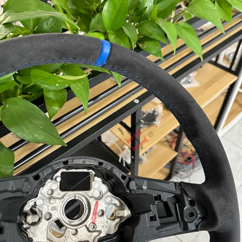 Рулевое колесо из синего материала с отстрочкой и алькантарой подходит для Golf 7