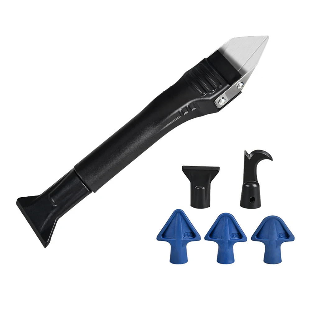 

6 in 1 Portable Glue Scraper Stainless Steel Handle Woodworking Deburring Tool for Glue Removing Carbide Insert Scraper