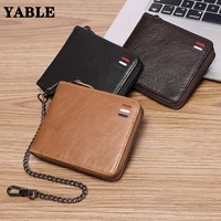 short zipper bag genuine leather wallet mens rfid coin pocket wallet genuine leather wallet