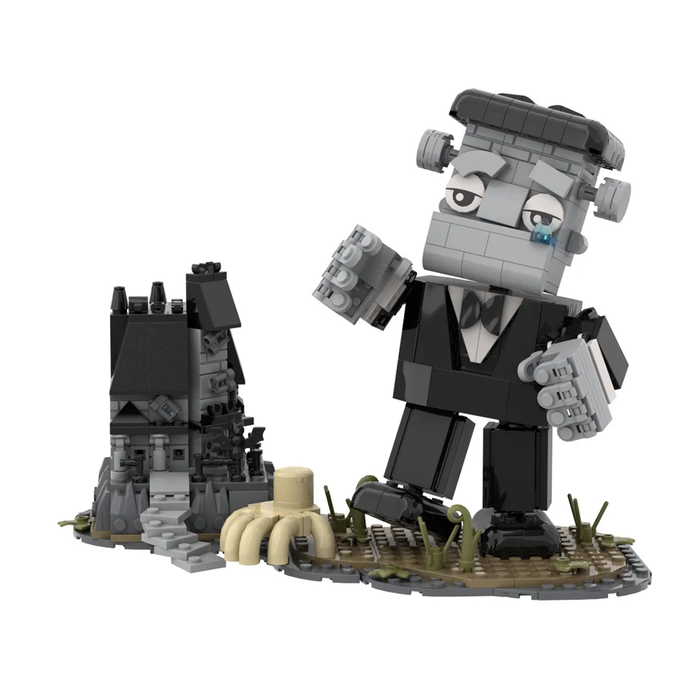 MOC Frankenstein BrickheadZ Series Строительные блоки Фильм ужасов Франкенштейн и капитан