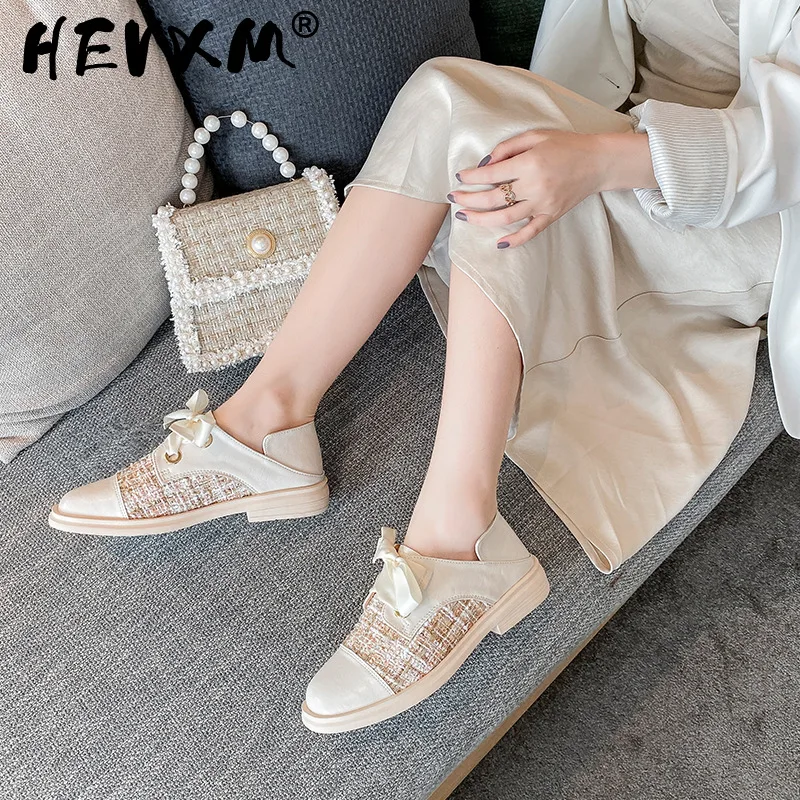 Womens Derby Shoes Elegant Female Footwear 2023 Fashion Women's All-Match Square Toe Casual Sneaker Autumn Leather Dress Modis