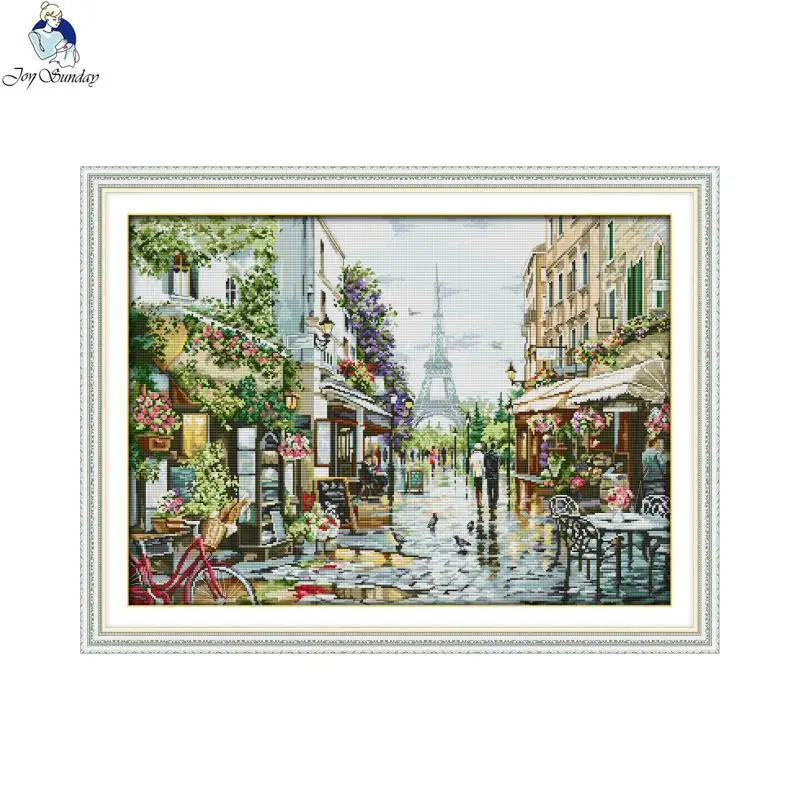 Набор для вышивки крестом Joy Sunday, улица Парижа, 11CT, 14CT, набор для подсчета и штамповки, рукоделие, украшение для дома, подарок