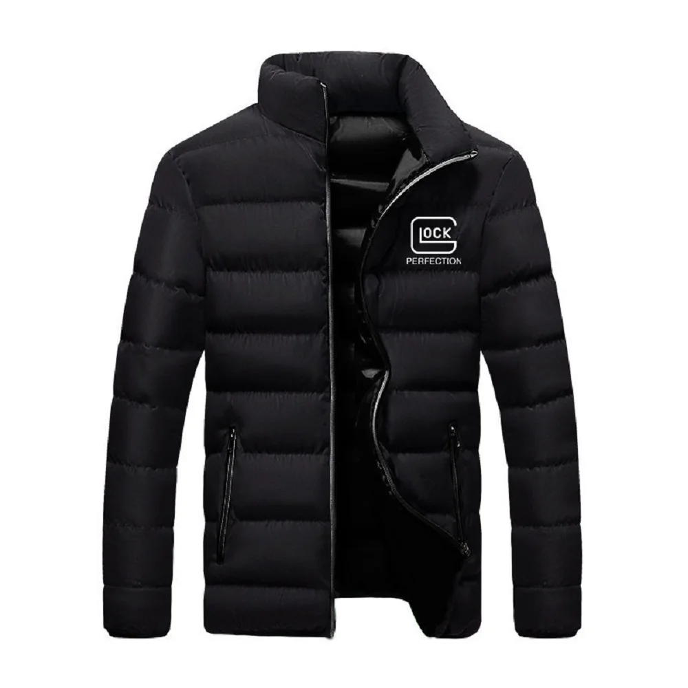 2023 Glock Perfect Shooting Men's Color Contrast Zipper Warm Cotton Jacket Casual Jacket Fashion Outdoor