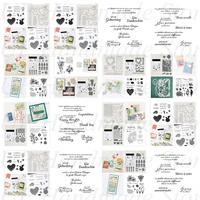 love plant word metal cutting dies and transparent stamps for scrapbooking handmade making cards stencils crafts templates new