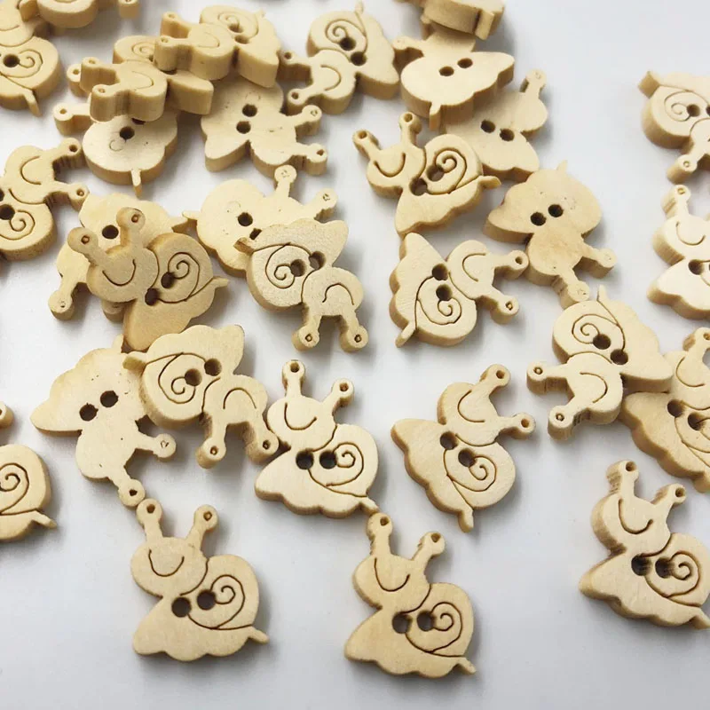 

50 шт., детские аппликации, WB163, микс для шитья, деревянные пуговицы