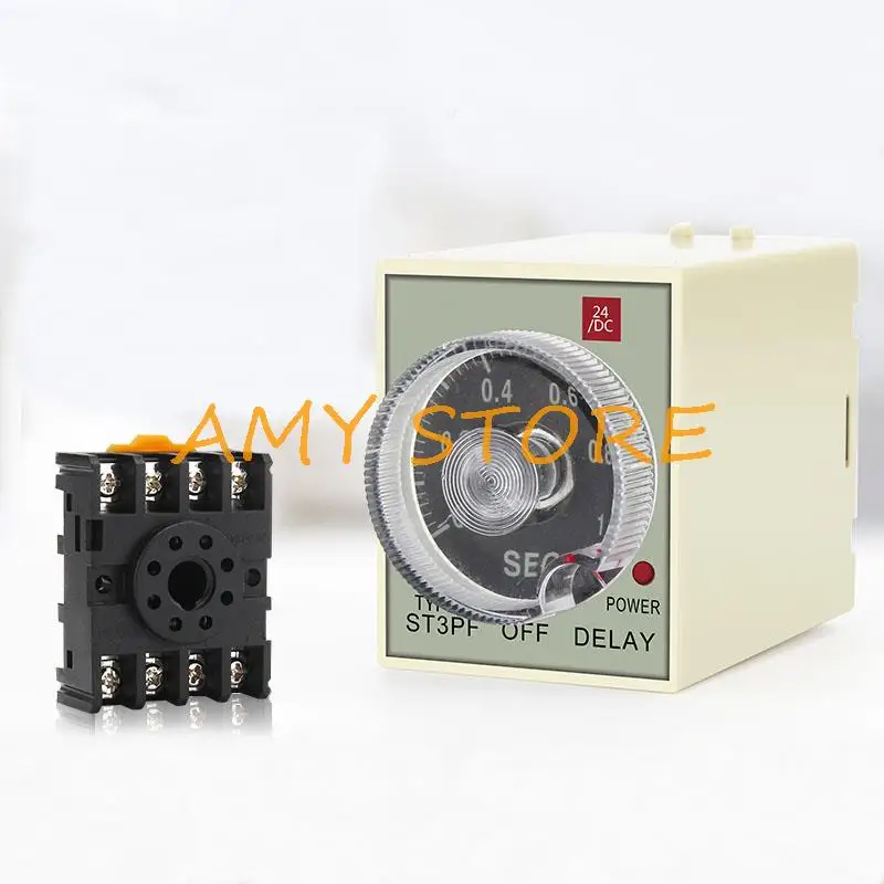 ST3PF 12V/24V/36VAC/48VDC/110V/127V/220V/380VAC Power off Delay Timer Time Relay 0-10 Second 8Pin w Base Socket PF083A/PYF083A - купить по