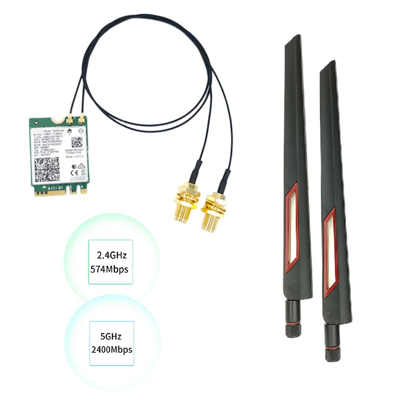 

Карта Wi-Fi AX200NGW с антенной 2x8 дБ, 6 3000 Мбит/с